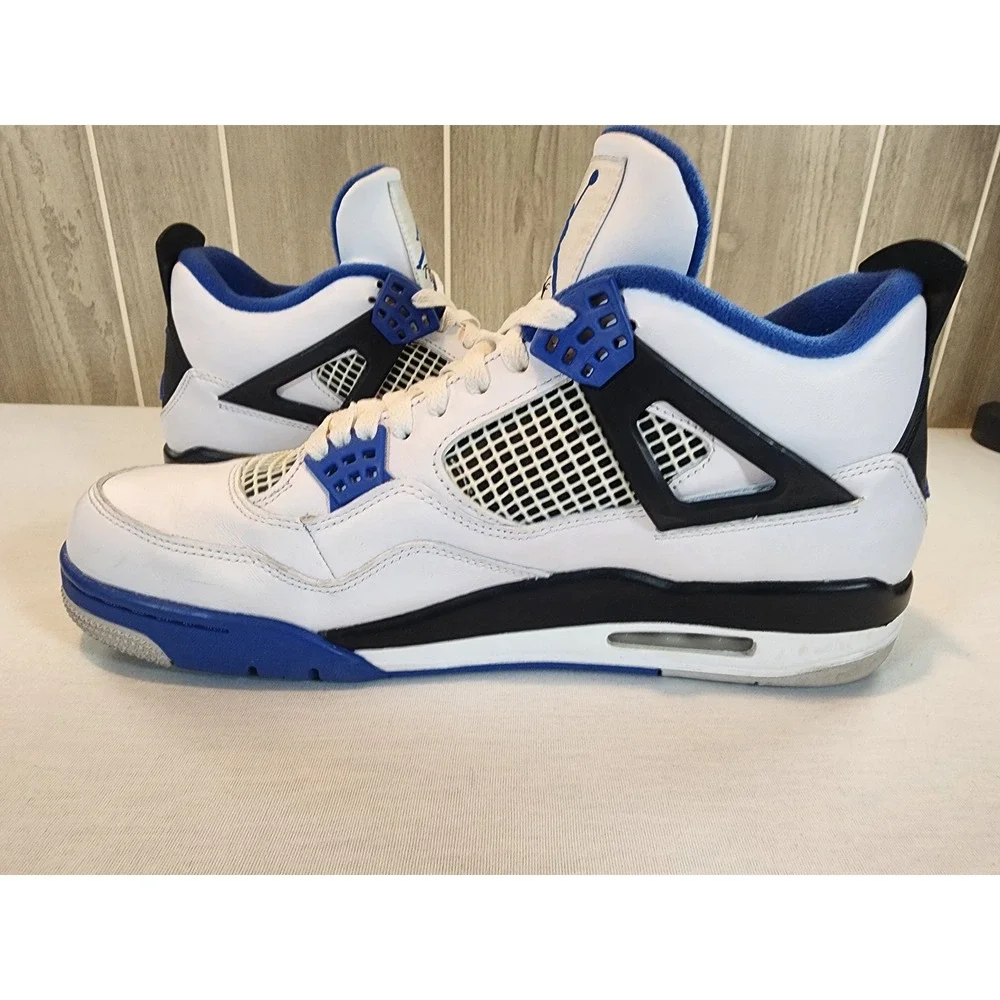 Air Jordan 4 Retro Motorsport 2017 Mens 12.5 White Game Royal Black 308497-117